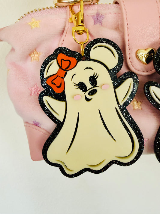 Girl Mouse Ghost Keychain